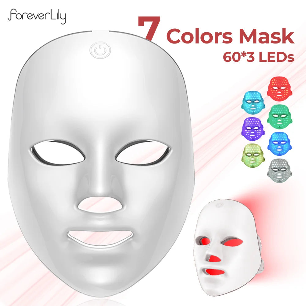 Wireless 7-Color LED Facial Mask for Anti-Aging & Acne - 1