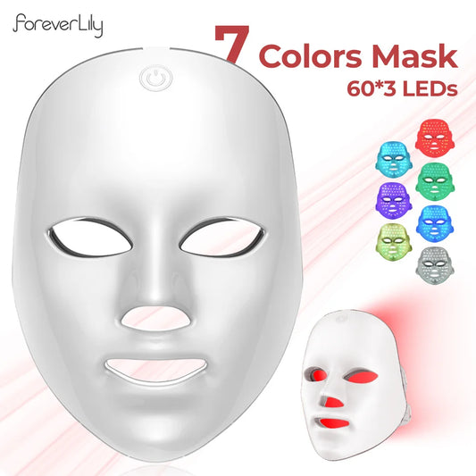 Wireless 7-Color LED Facial Mask for Anti-Aging & Acne
