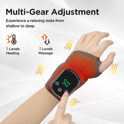 Electric Heated Wrist Massager with Vibration Therapy for Pain Relief