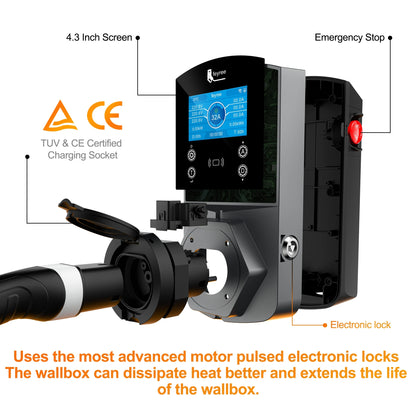 22KW Smart EV Wallbox Charger - WiFi App Control & Weatherproof EVSE
