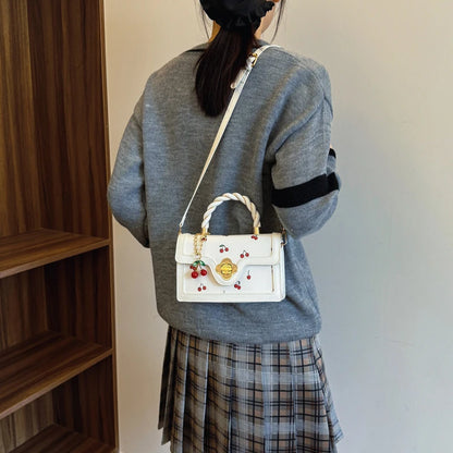 Luxury Cherry Print Satchel