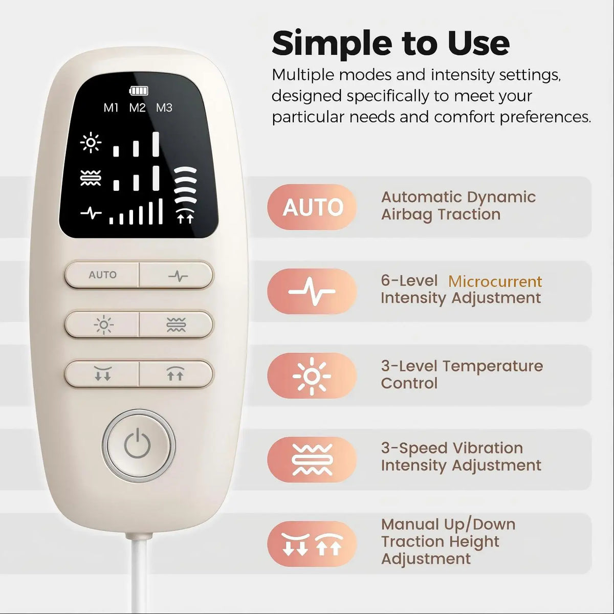 Electric Lumbar Traction Massager - Inflatable Back Stretcher & Spine Support Device