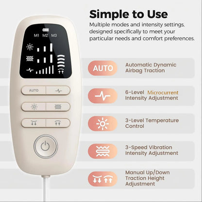 Electric Lumbar Traction Massager - Inflatable Back Stretcher & Spine Support Device