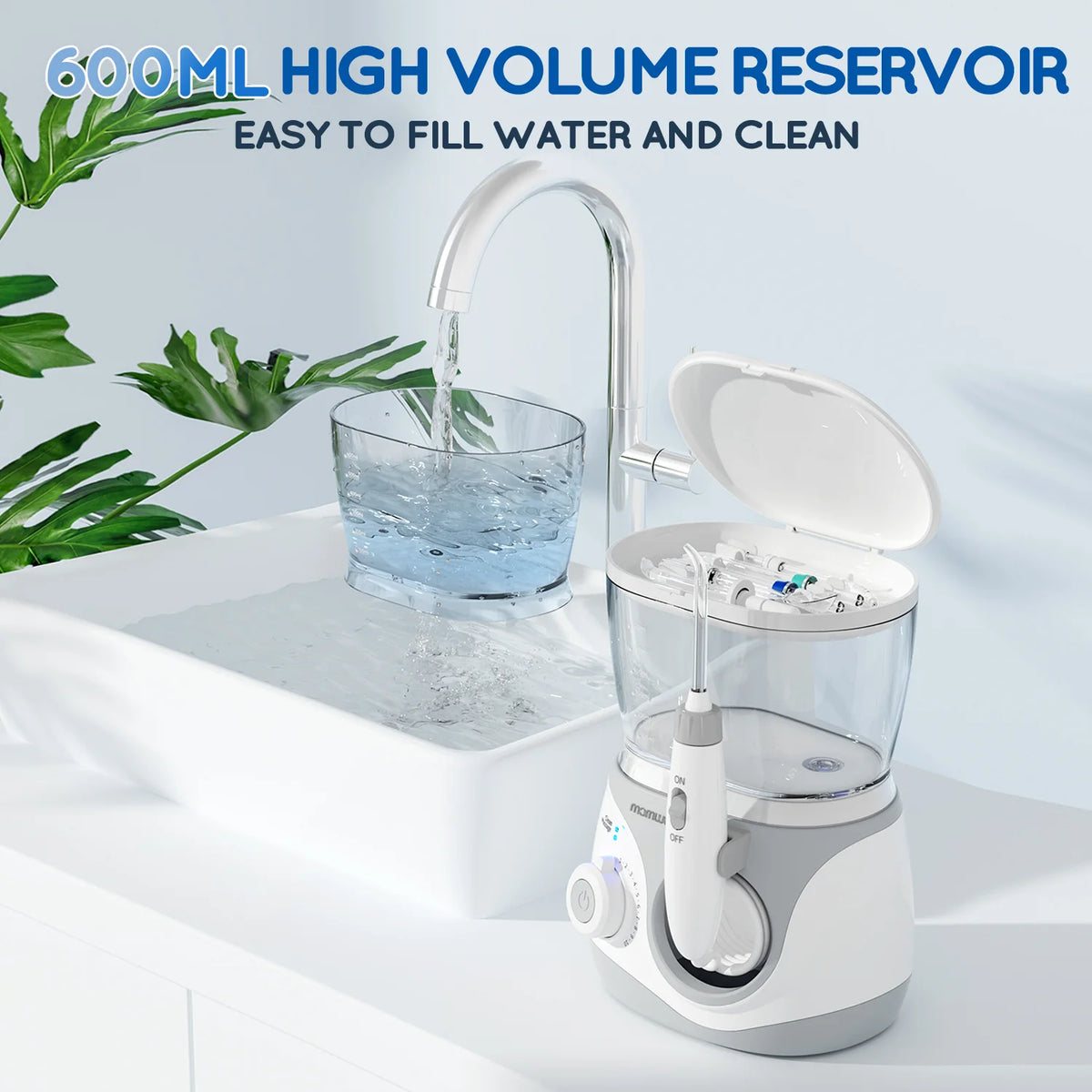 Professional Electric Oral Irrigator Water Flosser with 8 Nozzle Heads
