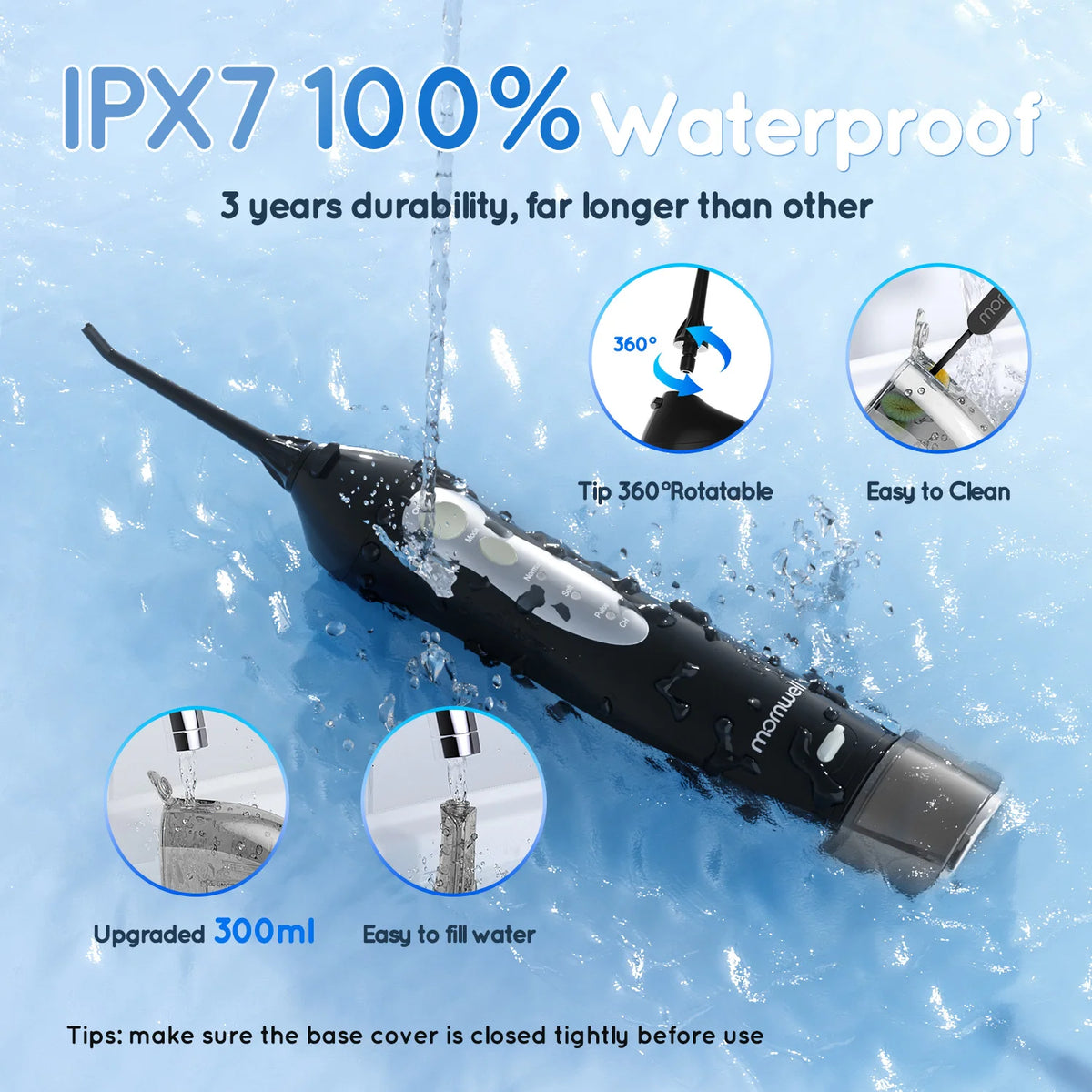 Professional Cordless Water Flosser for Deep Teeth Cleaning and Gum Health