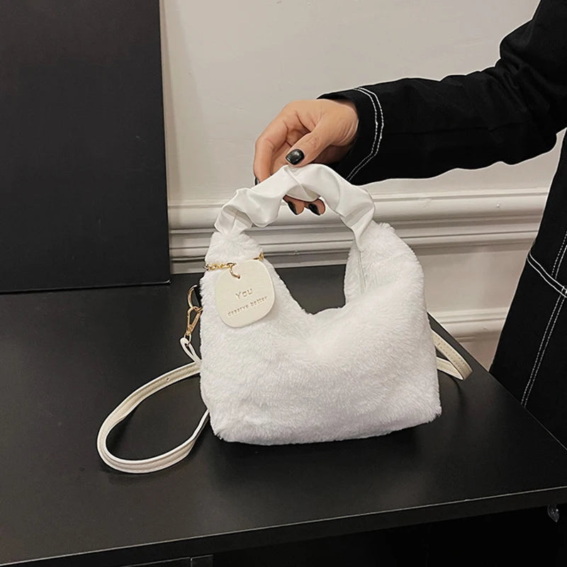 Luxury Plush Ruched Handbag