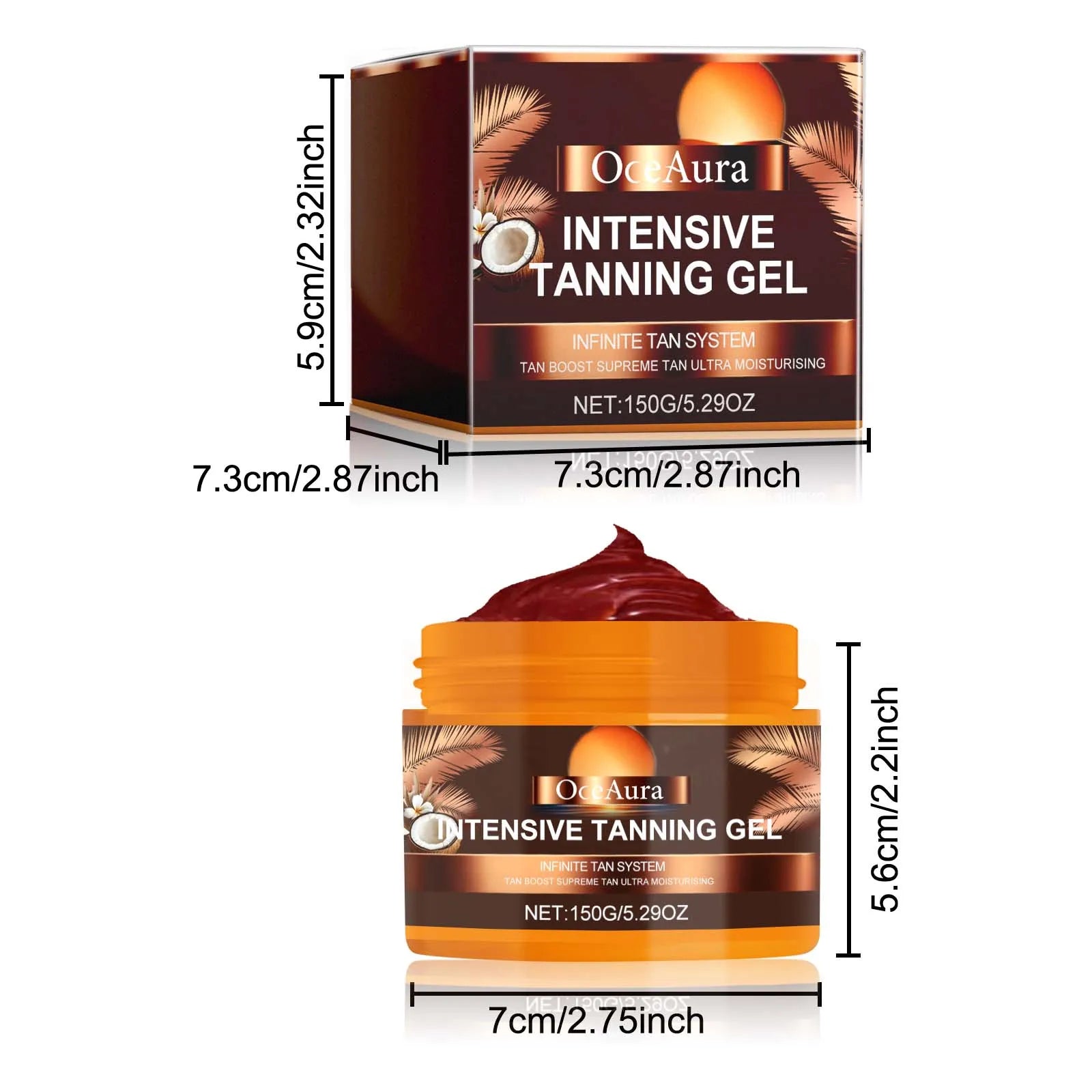 Intensive Tanning Gel - Natural Sunless Bronzer & Skin Hydrating Accelerator - 6