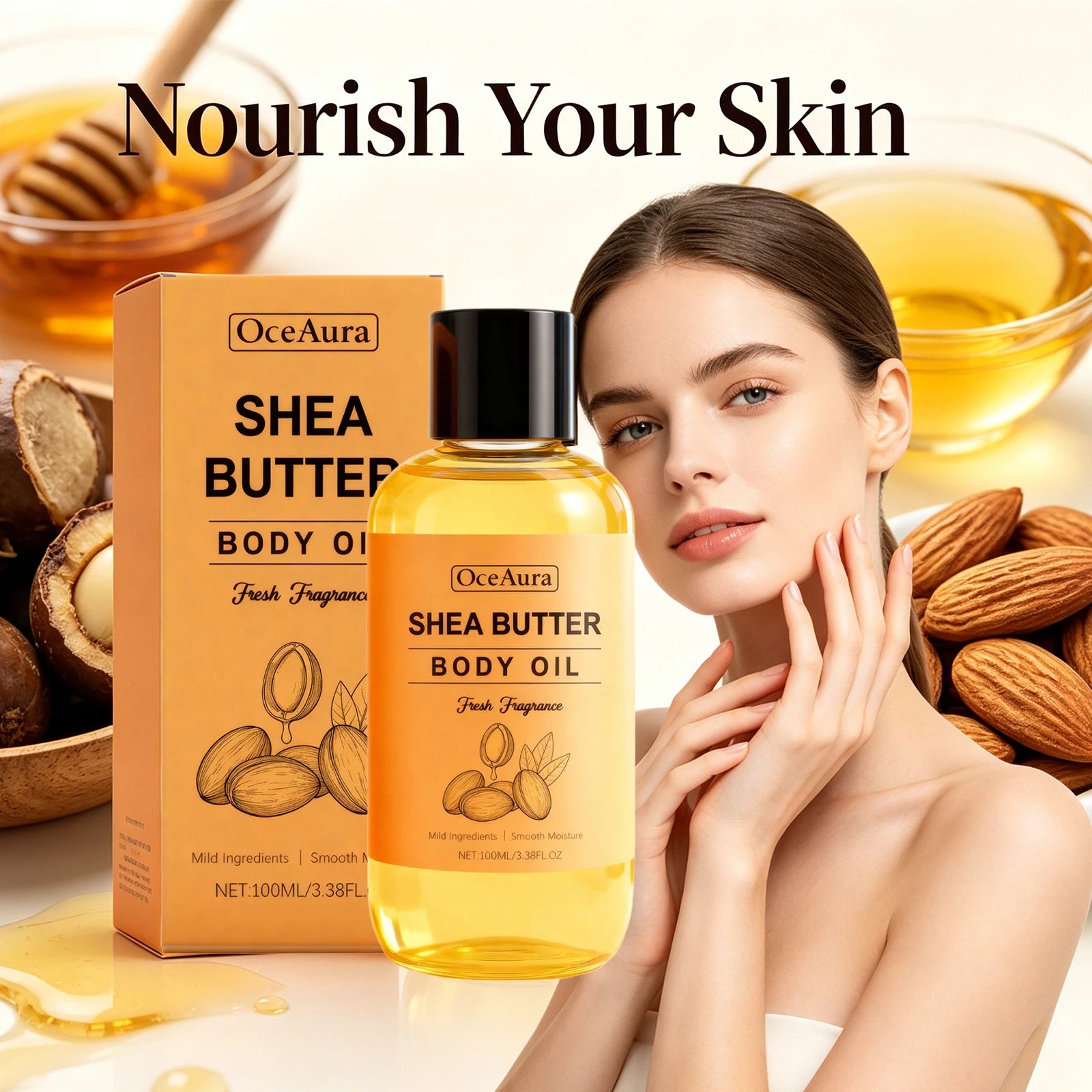 Shea Butter Body Oil for Deep Hydration & Dry Skin Repair - 4