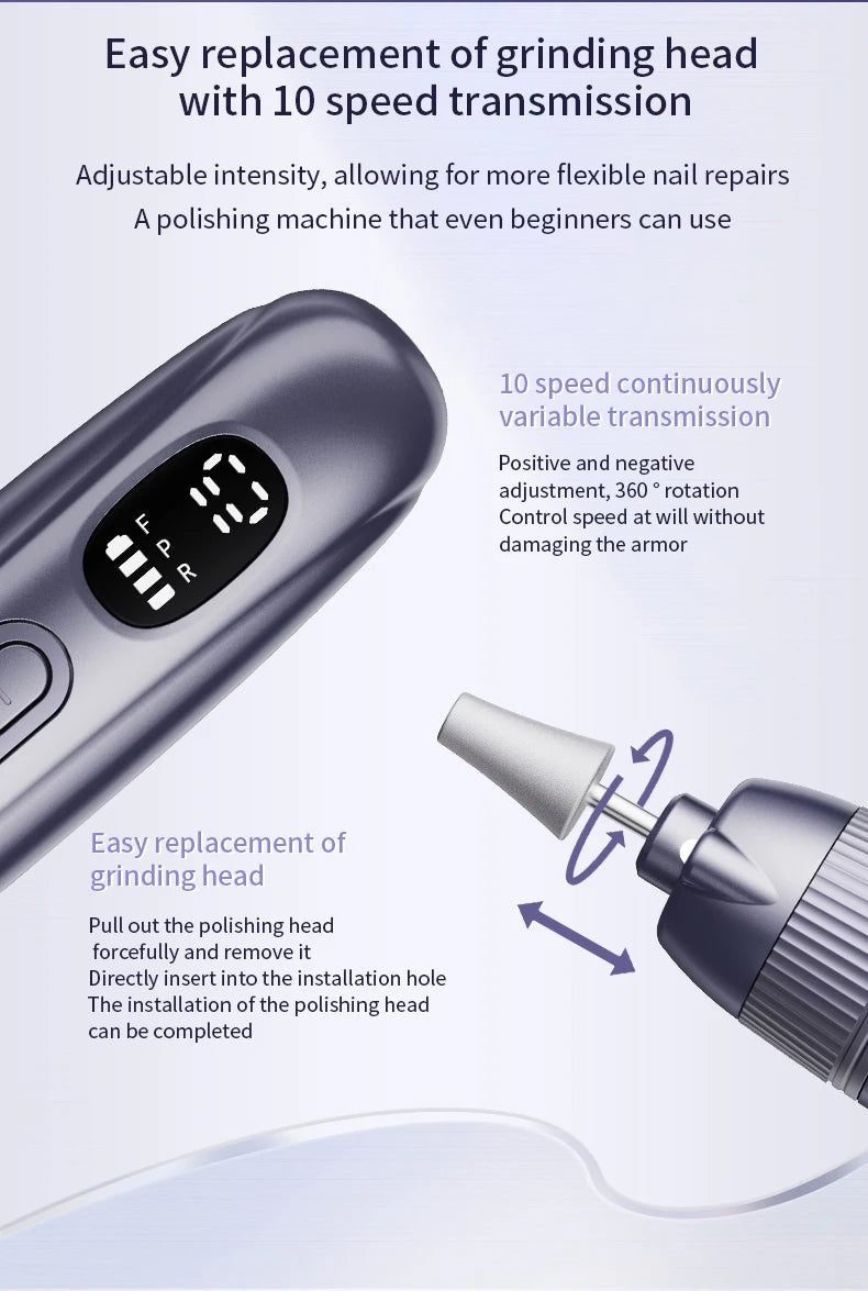 Professional Electric Nail Drill Set - Cordless Manicure & Pedicure File