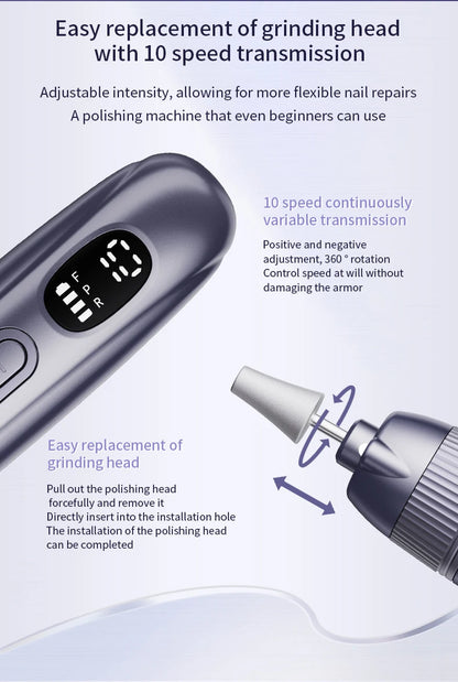 Professional Electric Nail Drill Set - Cordless Manicure & Pedicure File
