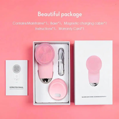 Sonic Electric Silicone Facial Cleansing Brush – Waterproof Skin Exfoliator