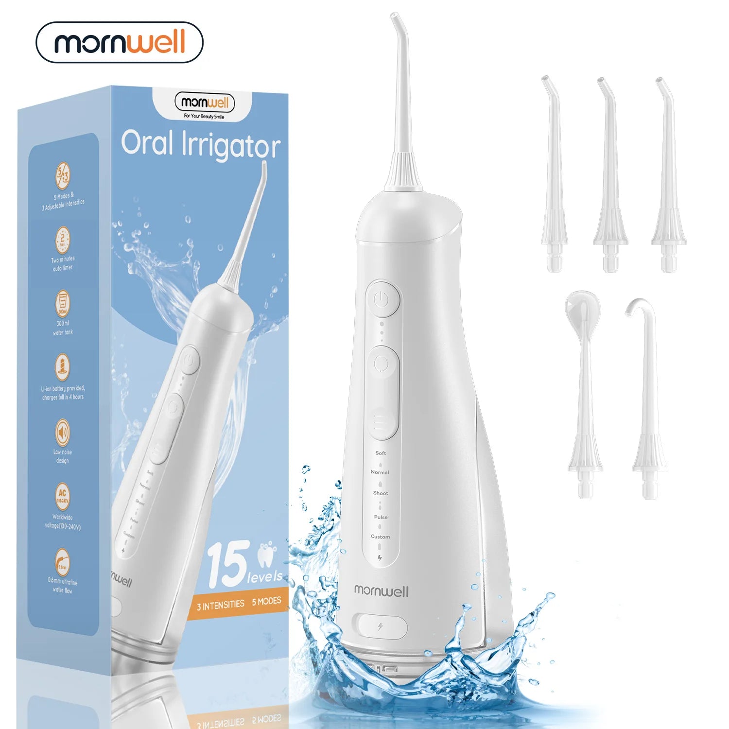 Portable Cordless Water Flosser - Rechargeable Oral Irrigator for Deep Teeth Cleaning - 1