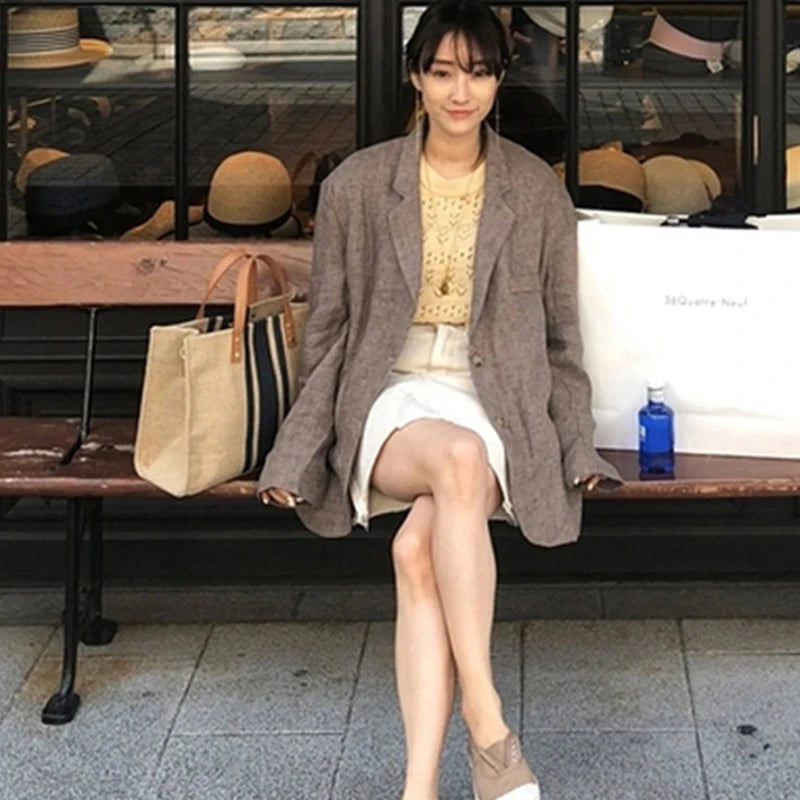 Luxury Striped Canvas Bucket Bag