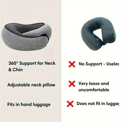 Travel Neck Pillow: Ergonomic Memory Foam U-Shaped Support for Deep Sleep
