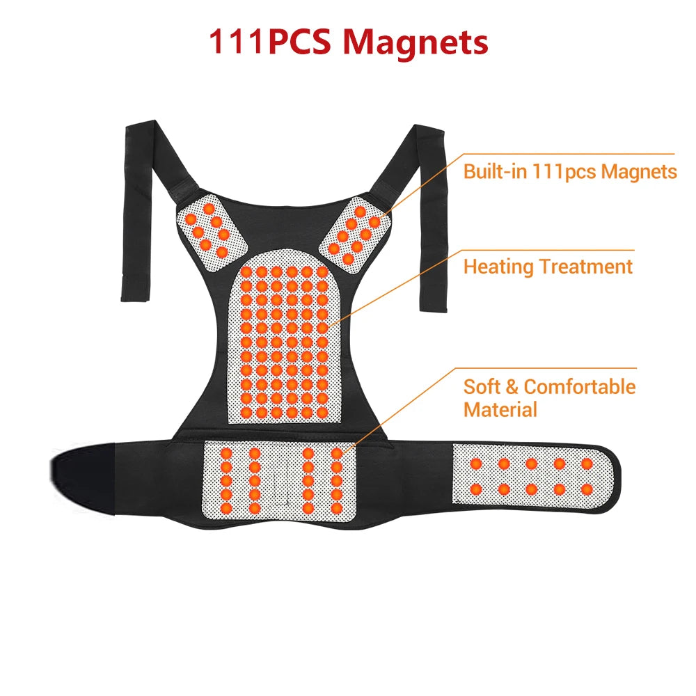 Self-Heating Tourmaline Magnetic Back & Waist Support Brace for Pain Relief - 25