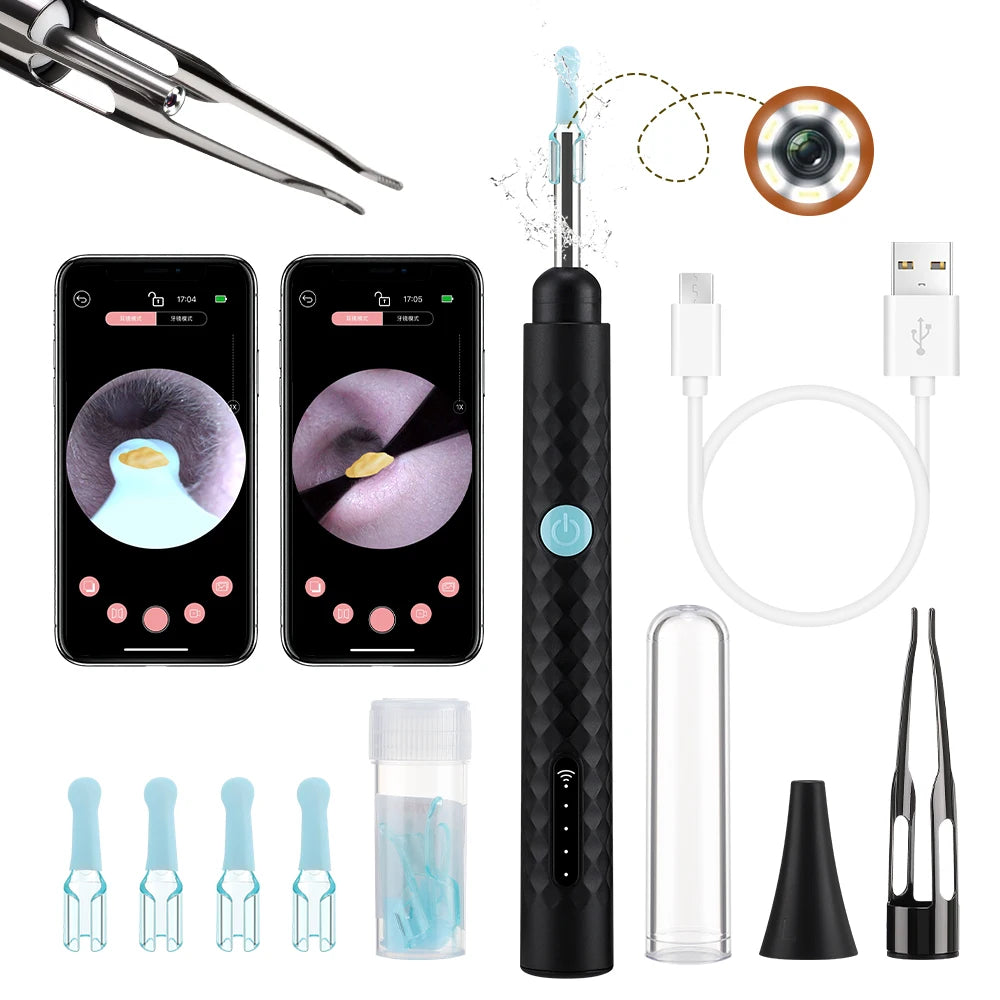 2-in-1 Visual Ear Wax Cleaner with HD Camera and Precision Tweezers - 8