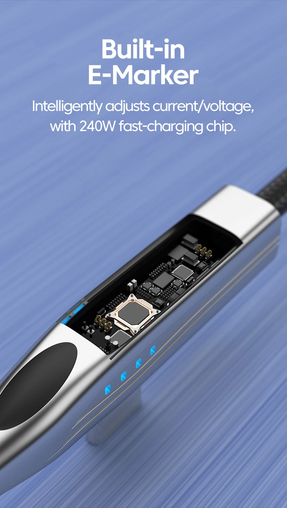 240W USB-C to USB-C Fast Charging Cable - 90 Degree Elbow for Gaming - 9