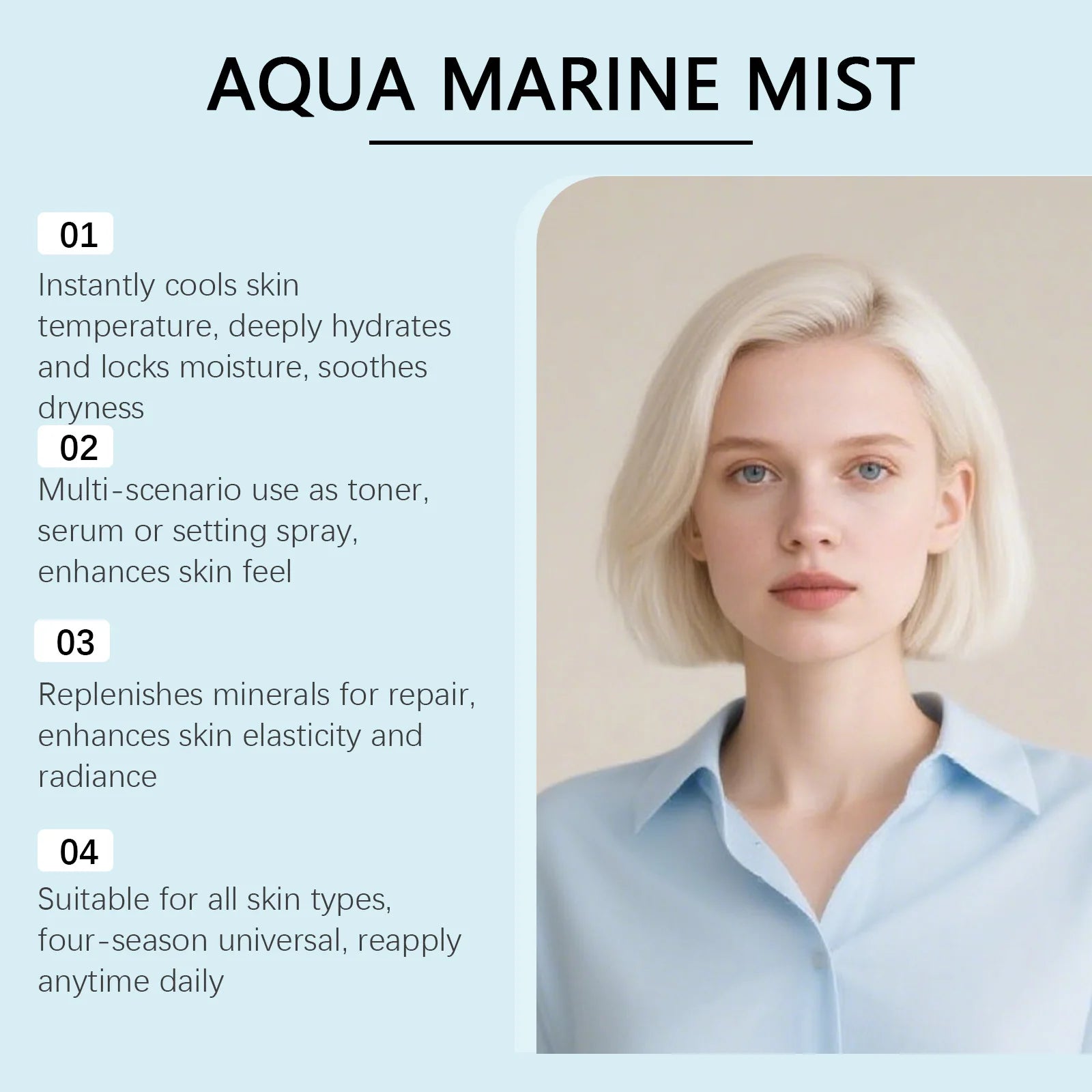 Marine Glow Hydrating Face Mist with Hyaluronic Acid for Dry Skin - 10