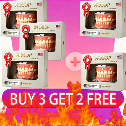 Comfort-Fit Silicone Denture Set for Men & Women - Natural Looking Full Teeth Replacement