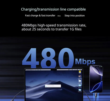 240W USB-C Fast Charging Cable with Real-Time LED Power Display