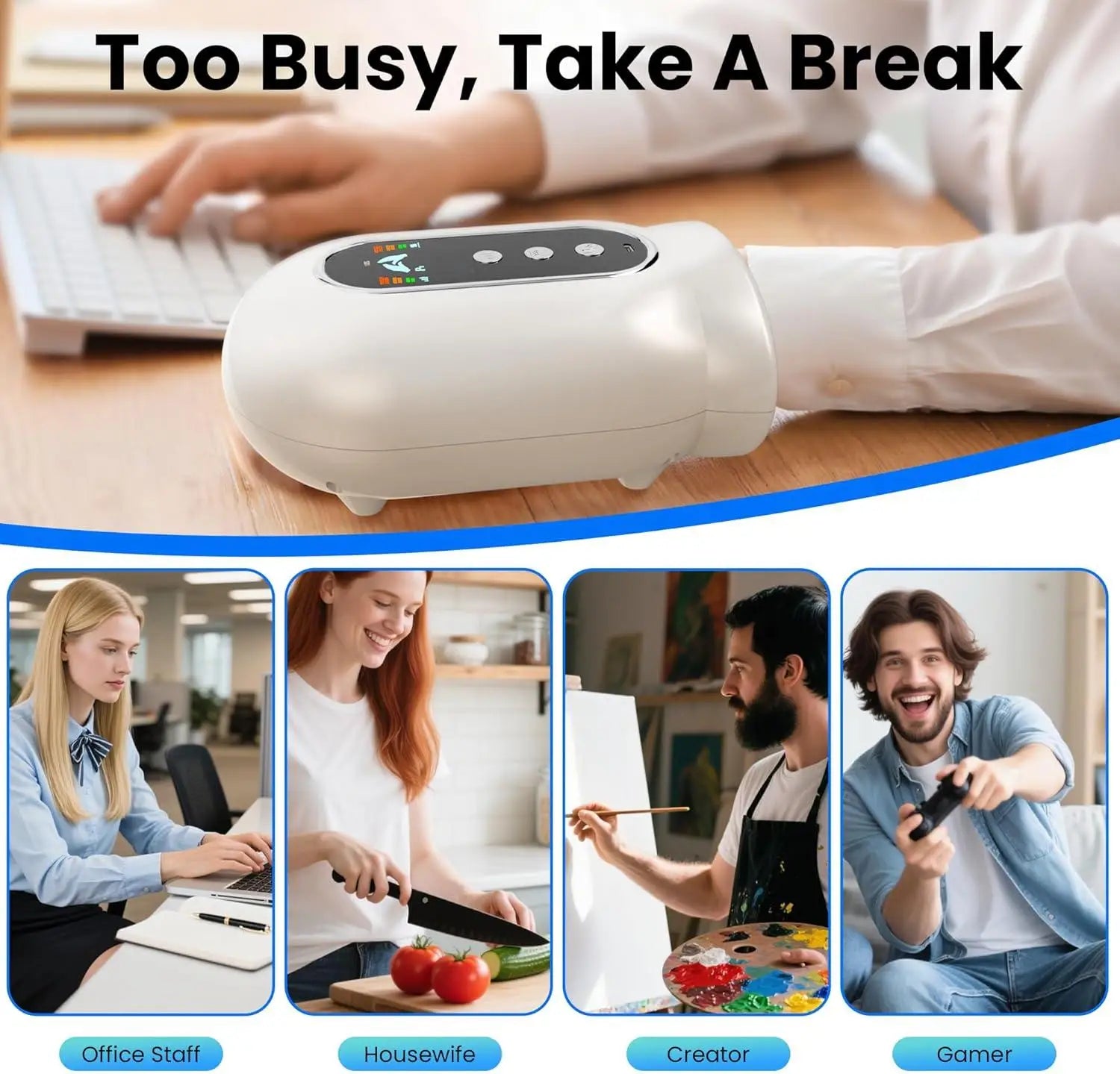 Electric Hand Massager with Air Compression, Heat Therapy & UV Sterilization - 6
