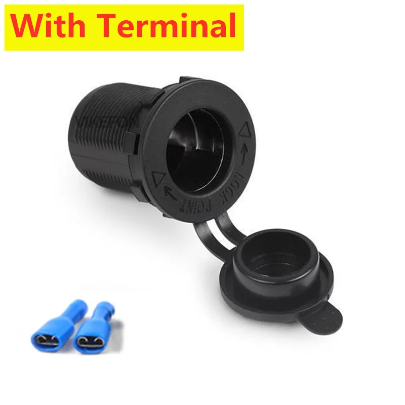 12V Waterproof Car Cigarette Lighter Socket Power Outlet for Vehicles - 14