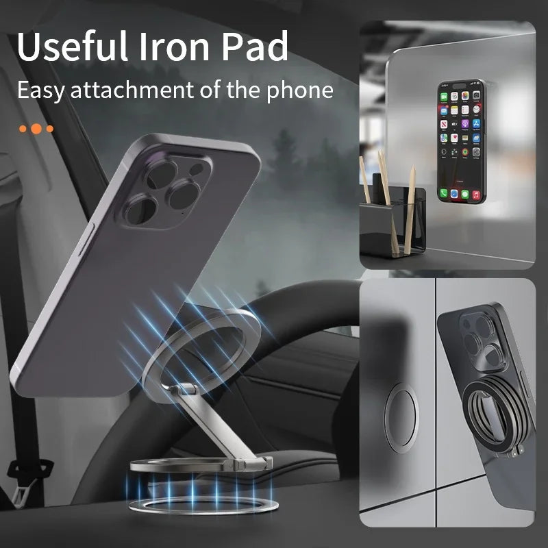 Foldable Magnetic Phone Holder for MagSafe - Universal Gym & Car Mount