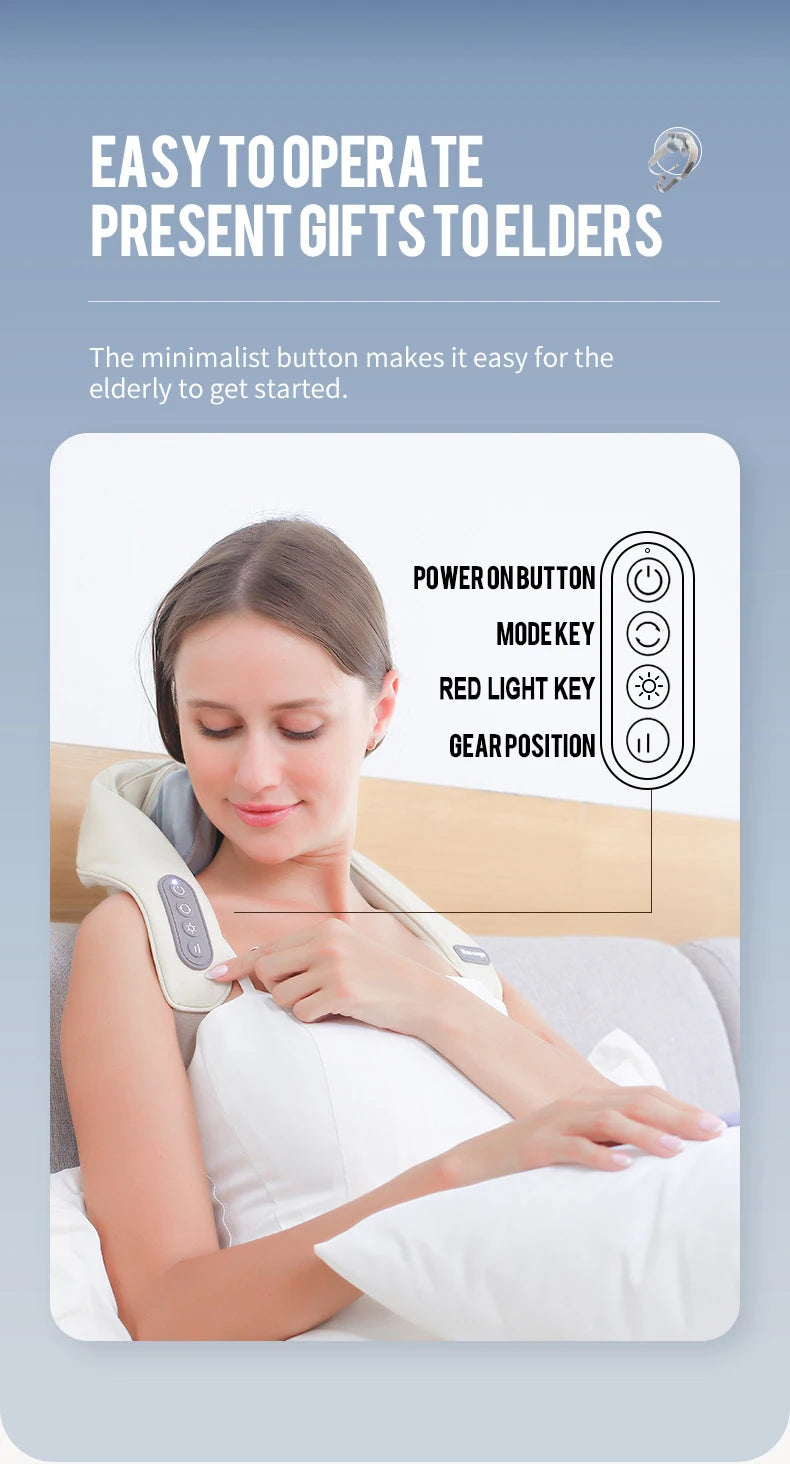 Cordless 3D Neck & Shoulder Massager for Pain Relief