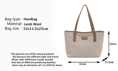 Luxury Lamb Wool Tote Bag