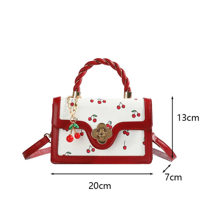 Luxury Cherry Print Crossbody Bag