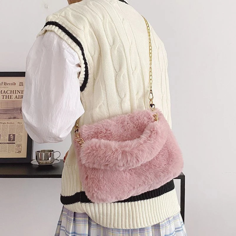 Luxury Plush Chain Crossbody