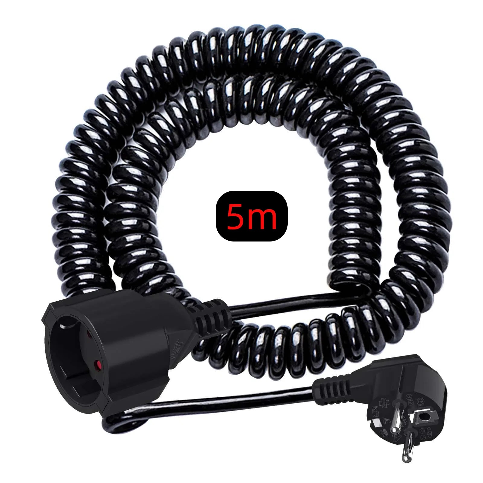 Heavy-Duty EU Schuko Extension Cord - 2m to 10m Grounded Power Cable - 20