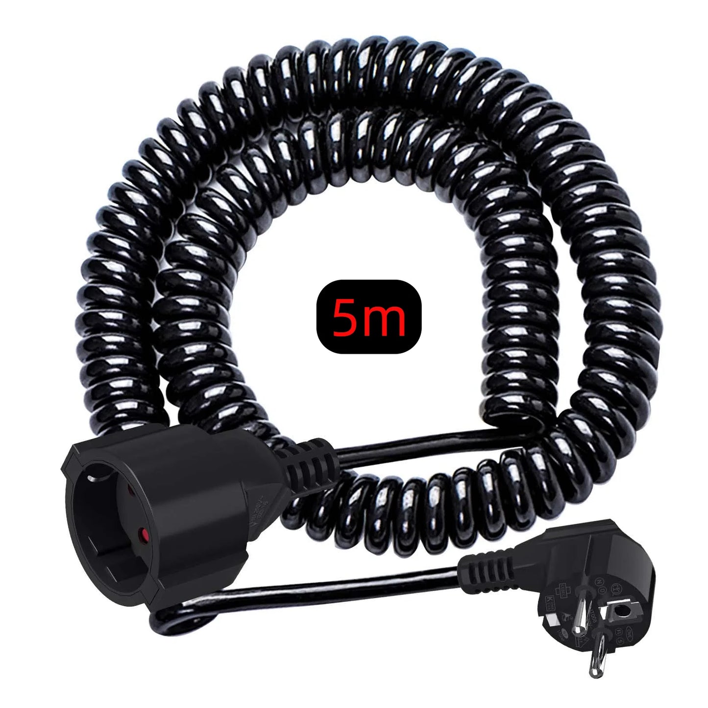Heavy-Duty EU Schuko Extension Cord - 2m to 10m Grounded Power Cable
