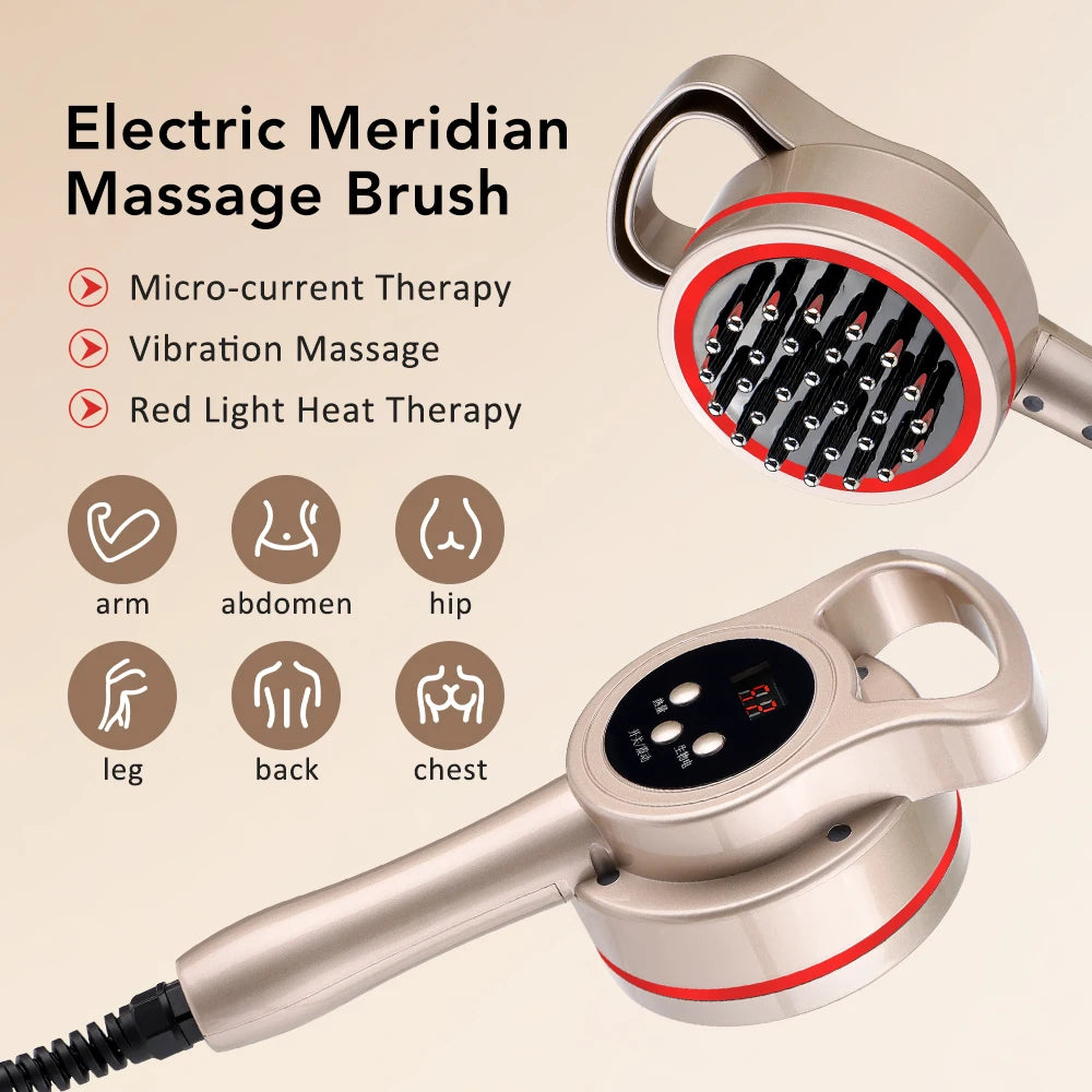 Electric Microcurrent Meridian Brush – Heated Lymphatic & Body Sculpting Massager - 1
