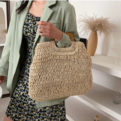 Luxury Woven Straw Beach Tote