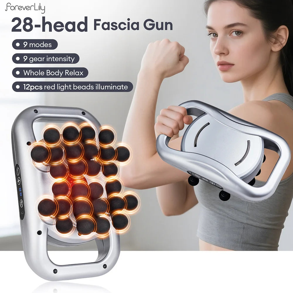 22-Head Fascia Massage Gun - Deep Tissue Body Massager