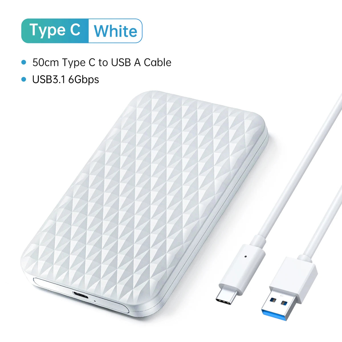 Orico 2.5" USB 3.0 SATA Hard Drive Enclosure - Tool-Free External SSD Case