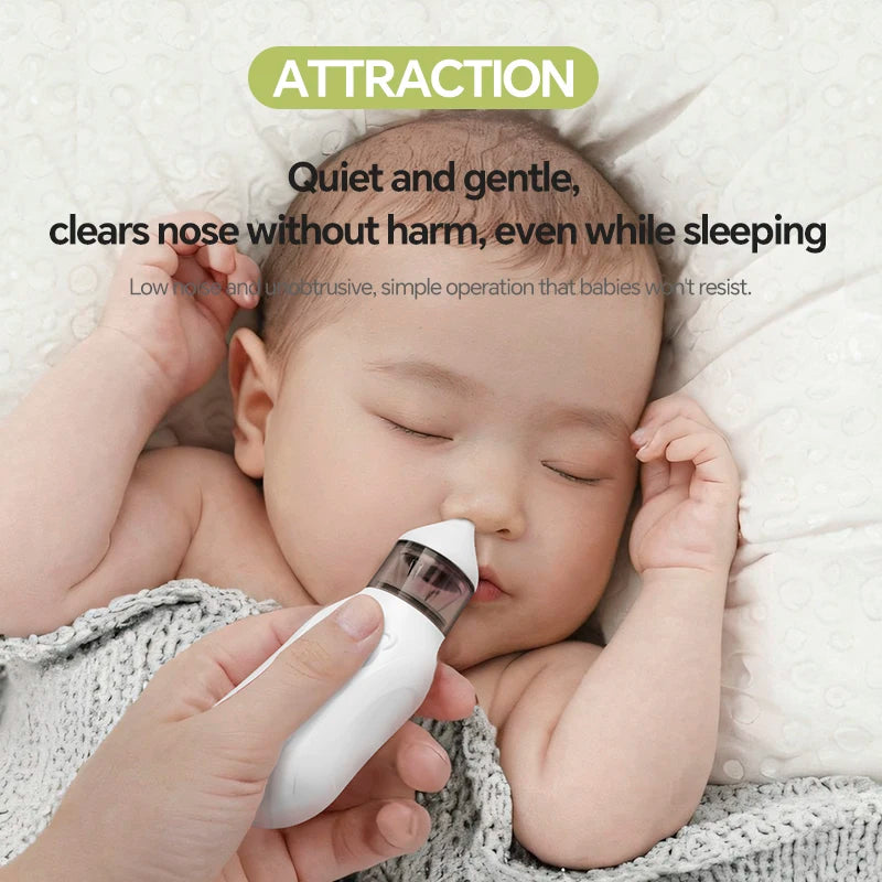 Electric Baby Nasal Aspirator - Rechargeable Nose Cleaner for Congestion Relief