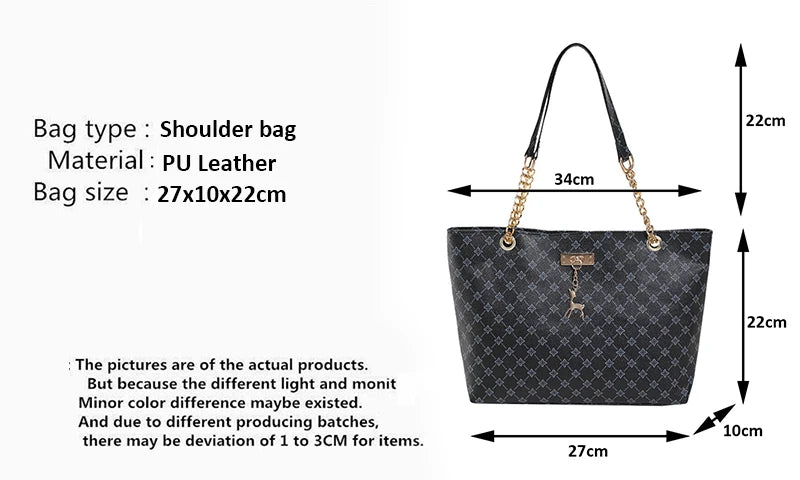 Luxury Vintage PU Tote Bag