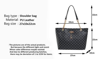 Luxury Vintage PU Tote Bag