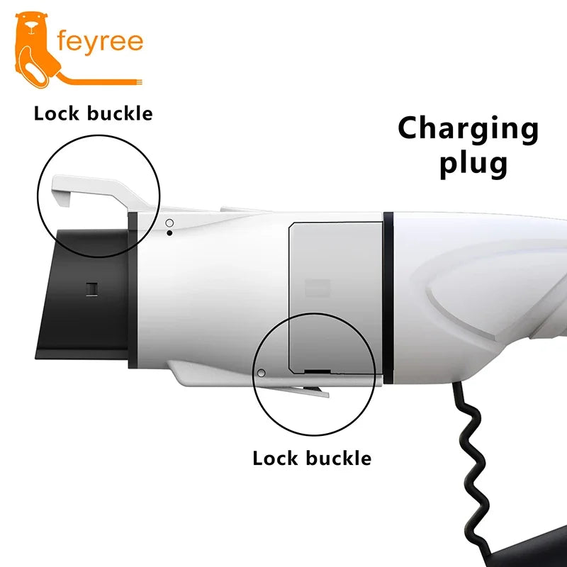 EV Charger Adapter Type 2 to Type 1 - 32A 7KW Fast Charging Connector