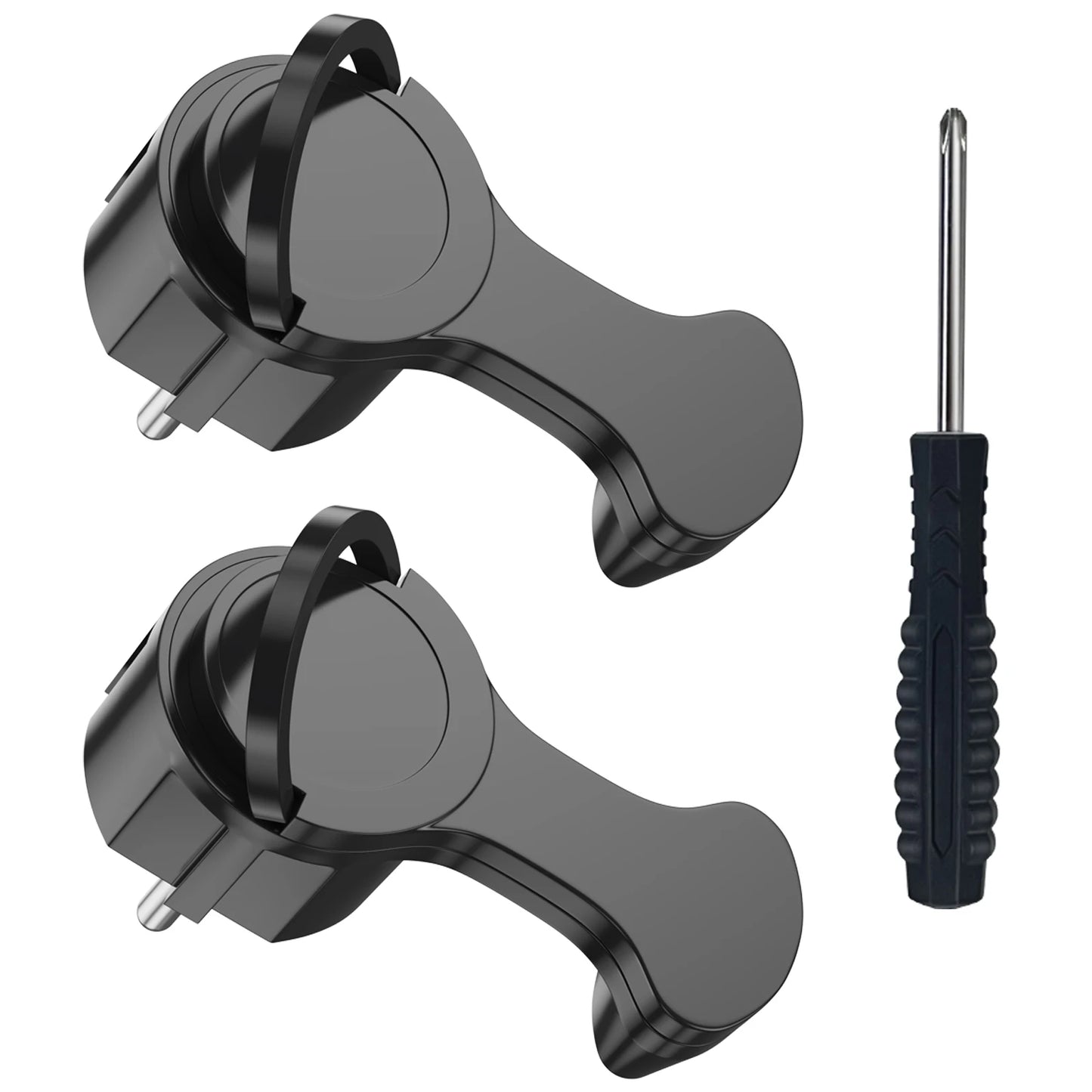Space-Saving European Flat Plug Adapter with Foldable Handle - 4 Pack