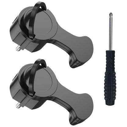 Space-Saving European Flat Plug Adapter with Foldable Handle - 4 Pack