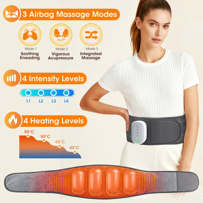 Cordless Heated Back Massager Belt with Air Compression Therapy
