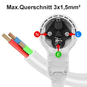 Ultra-Thin Folding Flat Plug 4000W - Space Saving Wall Power Connector