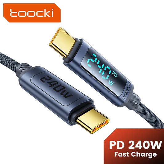 240W USB-C to USB-C Fast Charging Cable with Digital Power Display