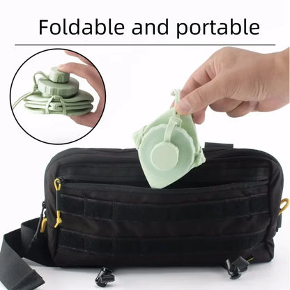 600ml Portable Collapsible Silicone Water Bottle - Foldable Travel Cup