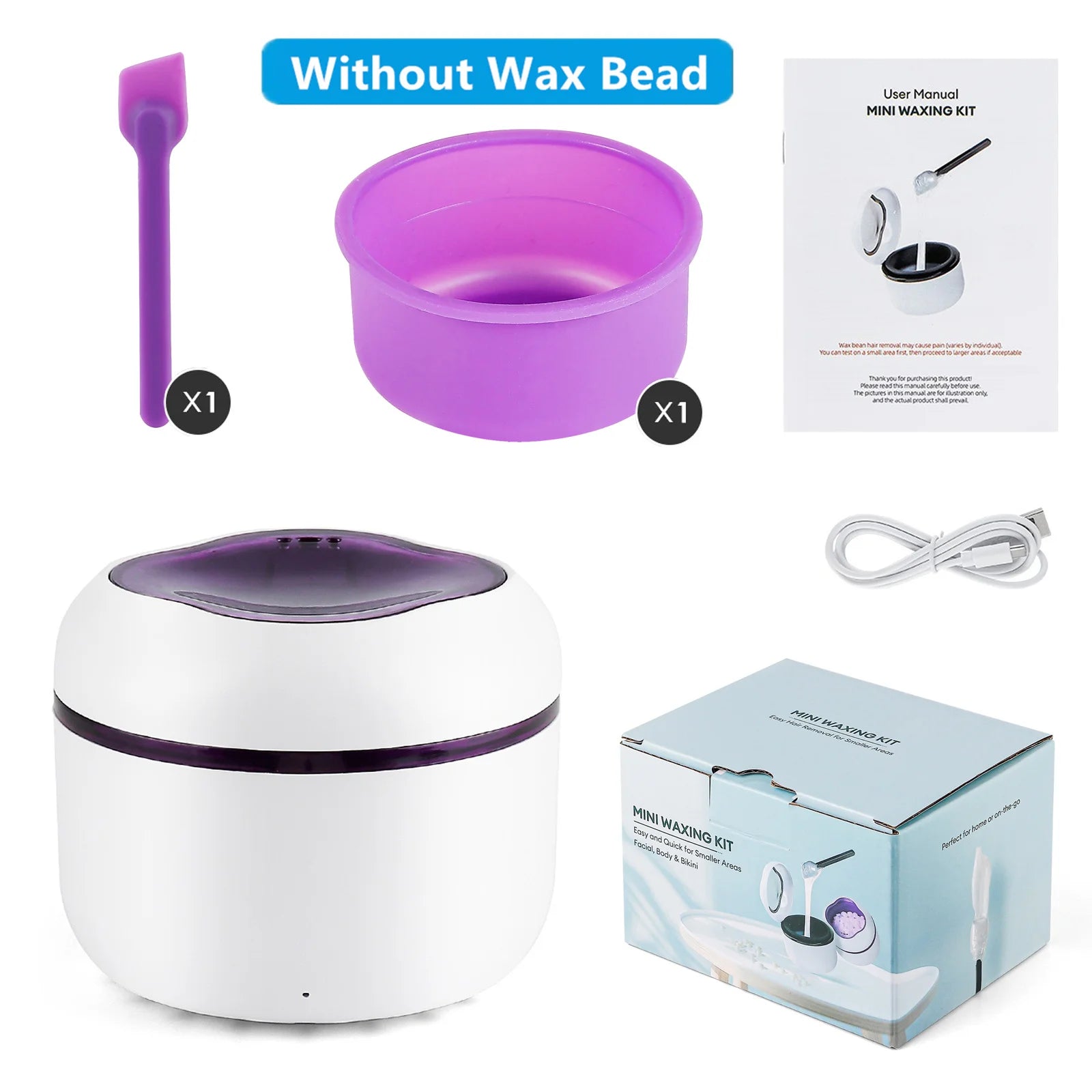 Mini Wax Heater & Nose Ear Hair Removal Kit - 32