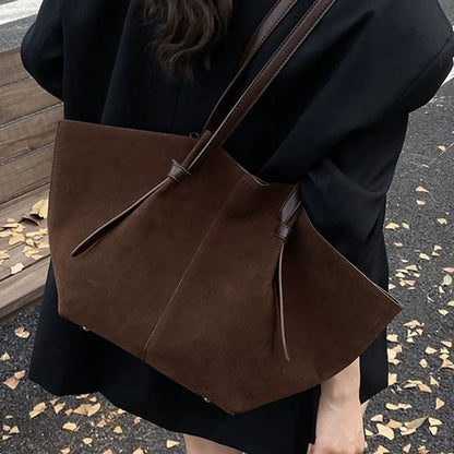 Luxury Retro Suede Shoulder Tote