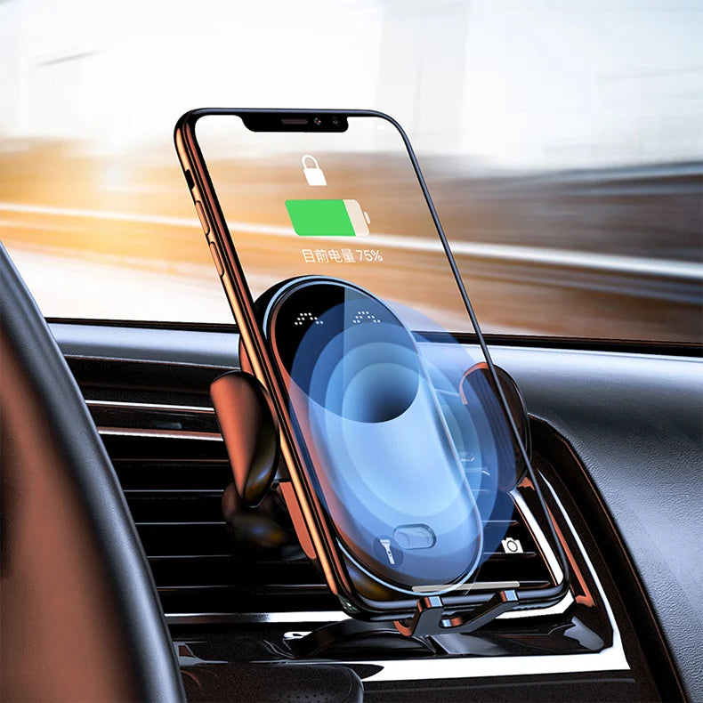 Smart Infrared Auto-Clamping 30W Fast Wireless Car Charger Mount